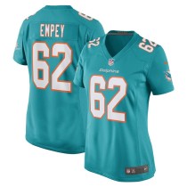 Women's Miami Dolphins James Empey Aqua Game Player Jersey