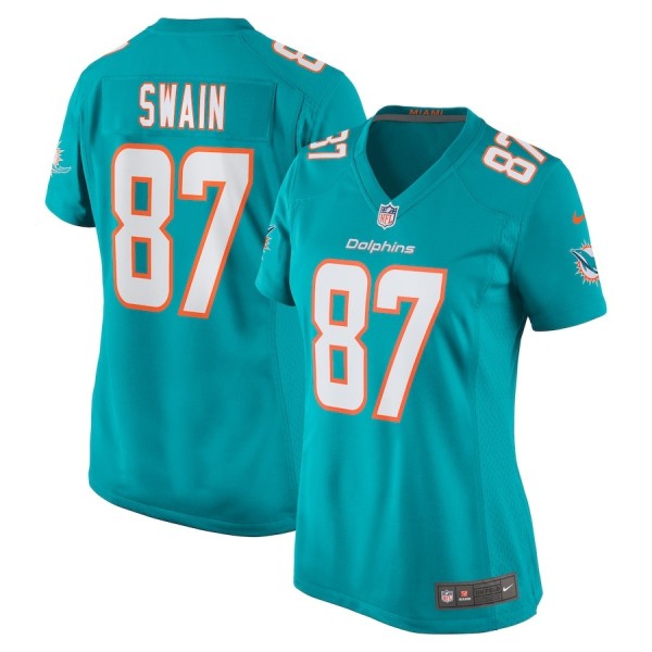 Women's Miami Dolphins Freddie Swain Aqua Game Jersey