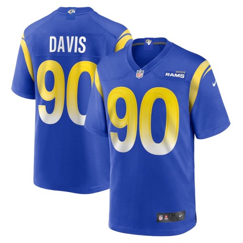 Men's Los Angeles Rams Tyler Davis Royal Team Game Jersey