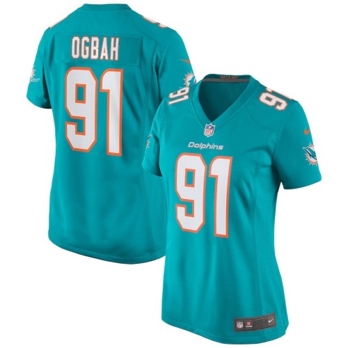 Women's Miami Dolphins Emmanuel Ogbah Aqua Game Jersey