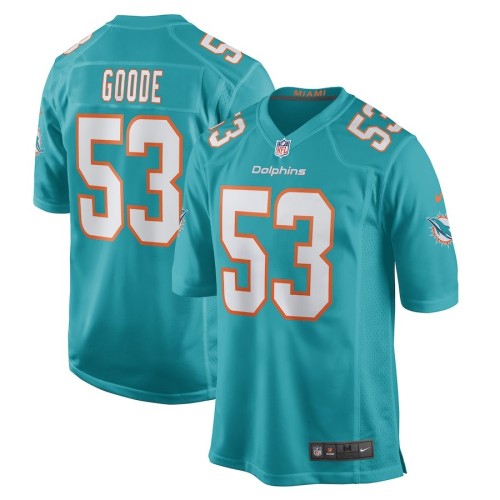 Men's Miami Dolphins Cameron Goode Aqua Game Player Jersey