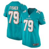 Women's Miami Dolphins Eric Fisher Aqua Home Game Player Jersey