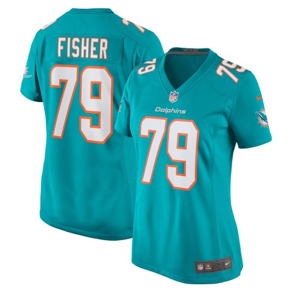 Women's Miami Dolphins Eric Fisher Aqua Home Game Player Jersey