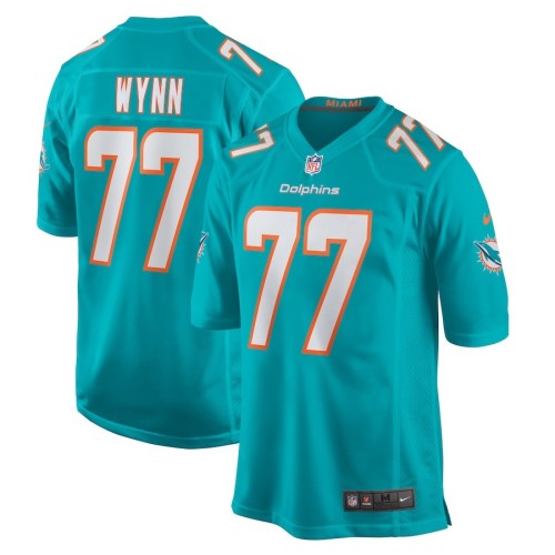 Men's Miami Dolphins Isaiah Wynn Aqua Game Jersey