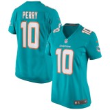 Women's Miami Dolphins Malcolm Perry Aqua Game Jersey