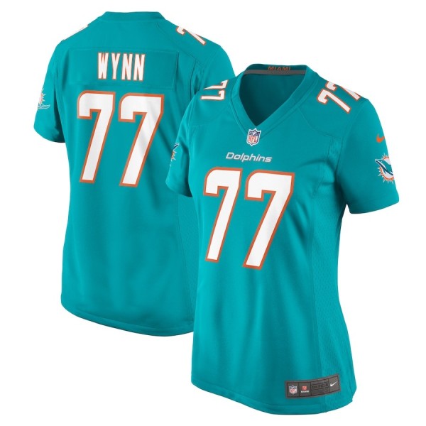 Women's Miami Dolphins Isaiah Wynn Aqua Game Jersey