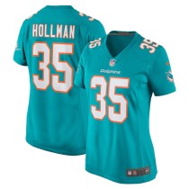 Women's Miami Dolphins Ka'Dar Hollman Aqua Home Game Player Jersey