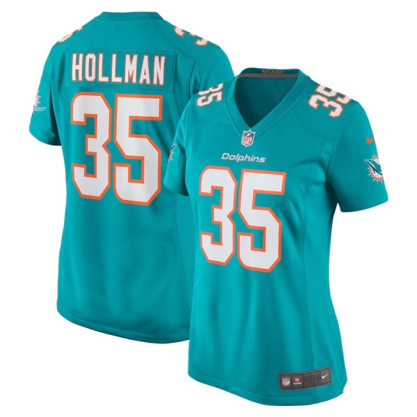 Women's Miami Dolphins Ka'Dar Hollman Aqua Home Game Player Jersey