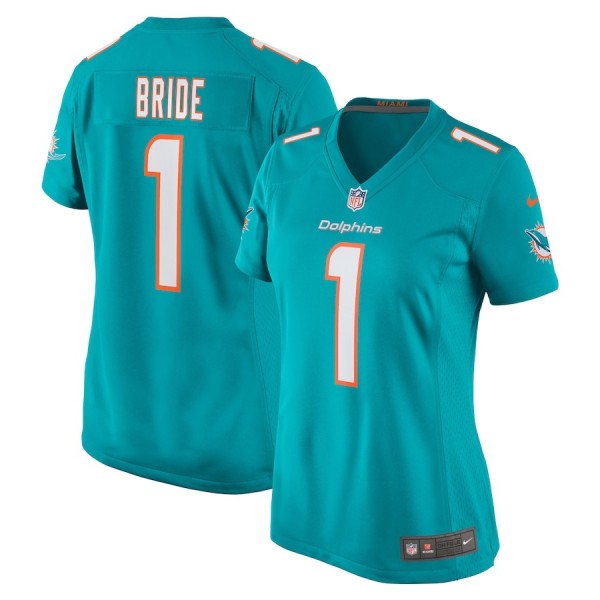 Women's Miami Dolphins Number 1 Bride Aqua Game Jersey