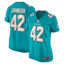 Women's Miami Dolphins Alexander Johnson Aqua Game Jersey