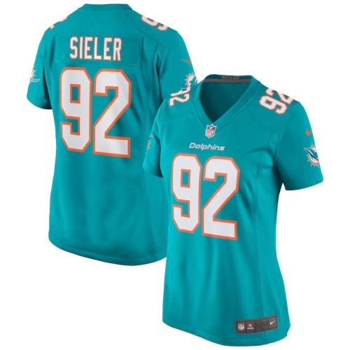 Women's Miami Dolphins Zach Sieler Aqua Game Jersey