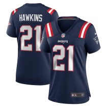 Women's New England Patriots Jaylinn Hawkins Navy Game Jersey