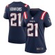 Women's New England Patriots Jaylinn Hawkins Navy Game Jersey
