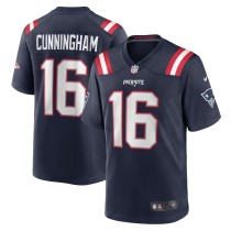 Men's New England Patriots Malik Cunningham Navy Team Game Jersey