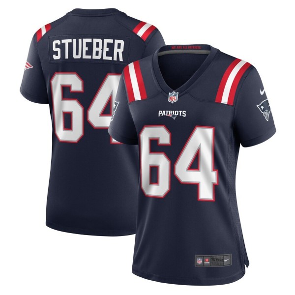 Women's New England Patriots Andrew Stueber Navy Game Player Jersey