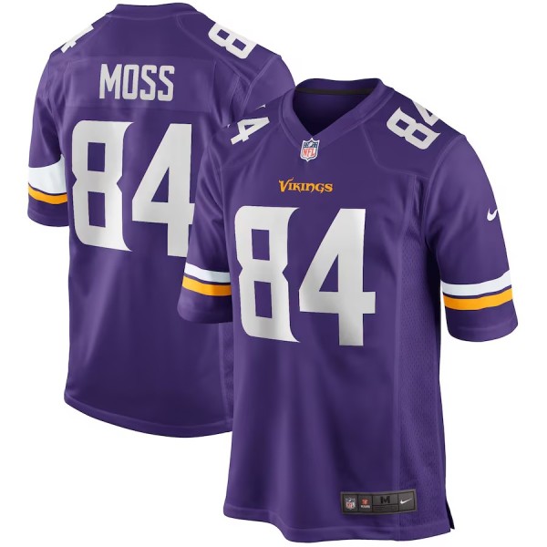 Men's Minnesota Vikings Randy Moss Purple Game Retired Player Jersey