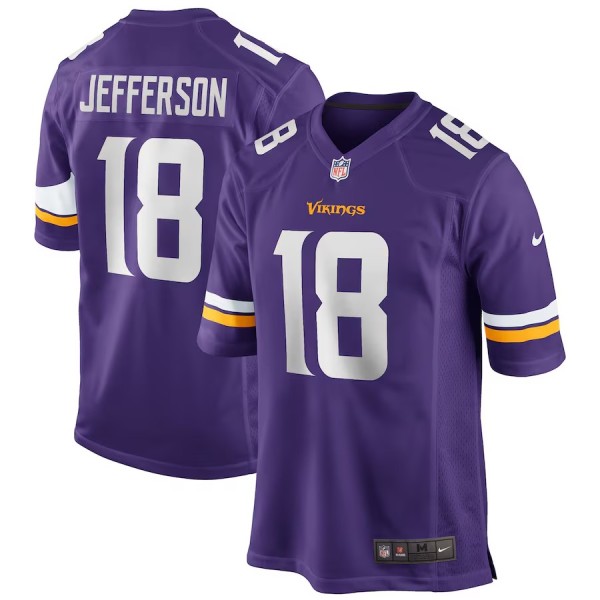 Men's Minnesota Vikings Justin Jefferson Purple Game Jersey