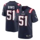 Men's New England Patriots Keshawn Banks Navy Game Jersey