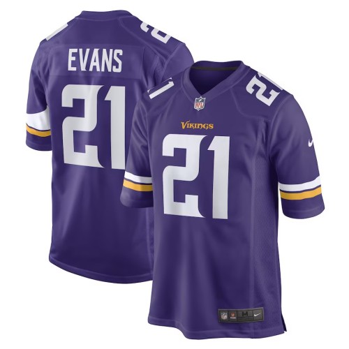 Men's Minnesota Vikings Akayleb Evans Purple Game Player Jersey