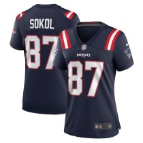 Women's New England Patriots Matt Sokol Navy Game Player Jersey