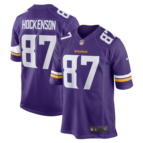 Men's Minnesota Vikings T.J. Hockenson Purple Game Player Jersey