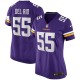 Women's Minnesota Vikings Jack Del Rio Purple Game Retired Player Jersey