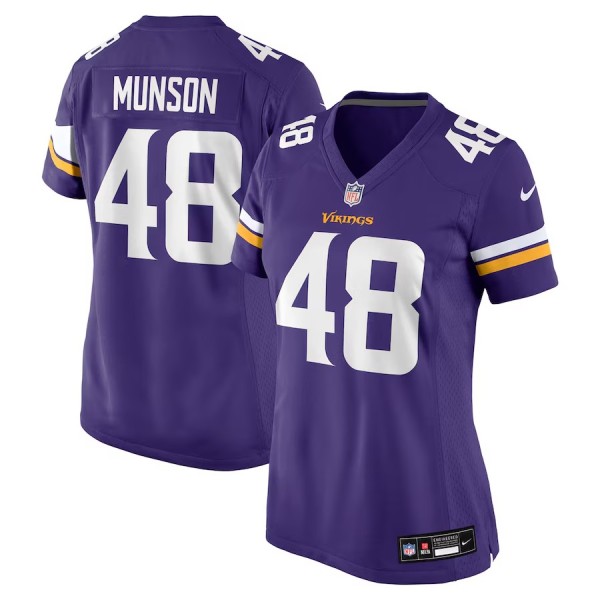 Women's Minnesota Vikings Calvin Munson Purple Game Jersey
