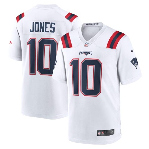 Men's New England Patriots Mac Jones White Player Game Jersey