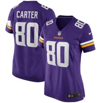 Women's Minnesota Vikings Cris Carter Purple Game Retired Player Jersey