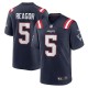 Men's New England Patriots Jalen Reagor Navy Team Game Jersey