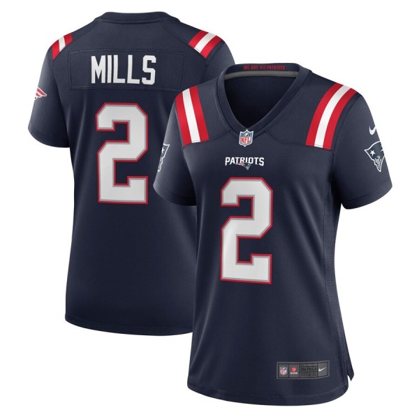 Women's New England Patriots Jalen Mills Navy Game Player Jersey