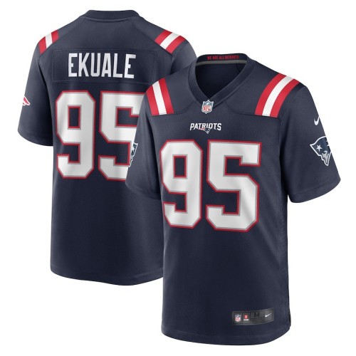 Men's New England Patriots Daniel Ekuale Navy Game Player Jersey