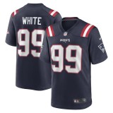 Men's New England Patriots Keion White Navy Game Jersey