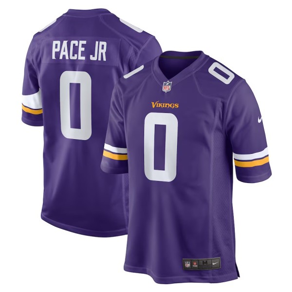 Men's Minnesota Vikings Ivan Pace Jr Purple Game Jersey