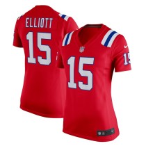 Women's New England Patriots Ezekiel Elliott Red Alternate Game Player Jersey