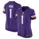 Women's Minnesota Vikings Number 1 Mom Purple Game Jersey