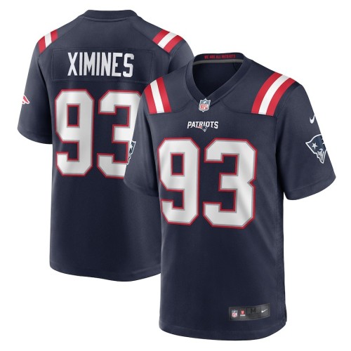 Men's New England Patriots Oshane Ximines Navy Game Jersey