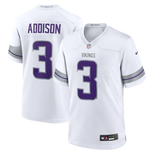 Men's Minnesota Vikings Jordan Addison White Alternate Game Player Jersey
