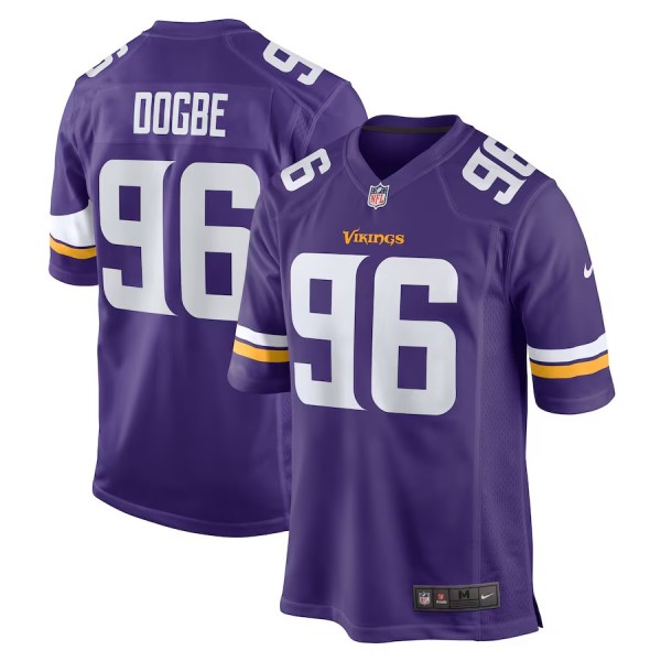Men's Minnesota Vikings Michael Dogbe Purple Team Game Jersey