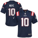 Youth New England Patriots Drake Maye Navy Player Game Jersey