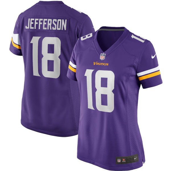 Women's Minnesota Vikings Justin Jefferson Purple Player Game Jersey
