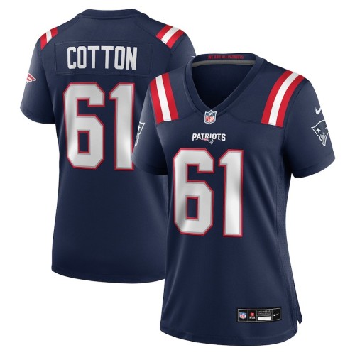 Women's New England Patriots Lester Cotton Sr. Navy Team Game Jersey