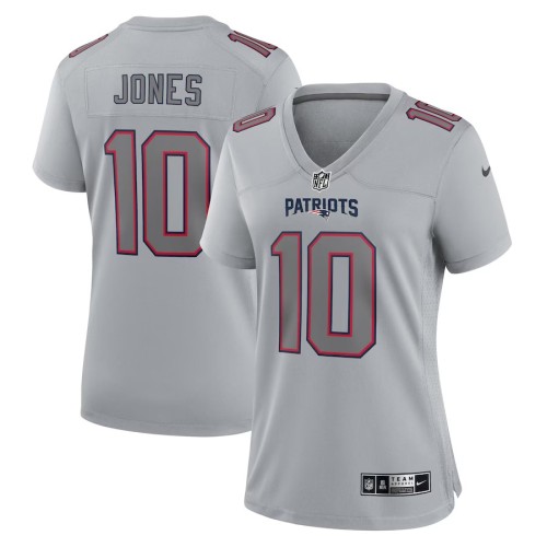 Women's New England Patriots Mac Jones Gray Atmosphere Fashion Game Jersey
