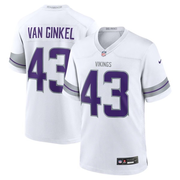 Men's Minnesota Vikings Andrew Van Ginkel White Alternate Game Jersey