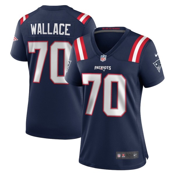 Women's New England Patriots Caedan Wallace Navy Game Jersey