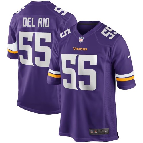 Men's Minnesota Vikings Jack Del Rio Purple Game Retired Player Jersey