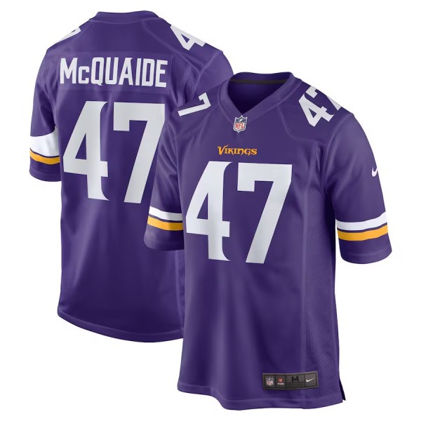 Men's Minnesota Vikings Jake McQuaide Purple Game Jersey