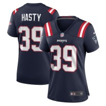 Women's New England Patriots Jamycal Hasty Navy Team Game Jersey