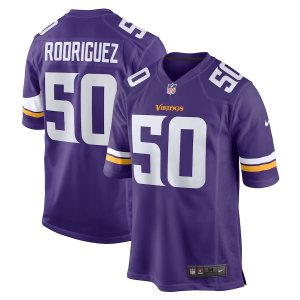 Men's Minnesota Vikings Levi Drake Rodriguez Purple Game Jersey