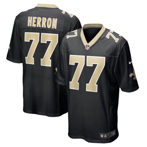 Men's New Orleans Saints Justin Herron Black Game Jersey